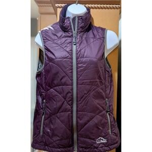 LL Bean Women's XS‎ Primaloft Packaway Quilted Purple Full Zip Vest Lightweight